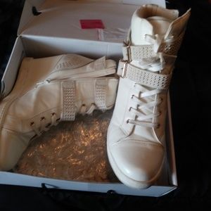 Aldo white wedged sneakers